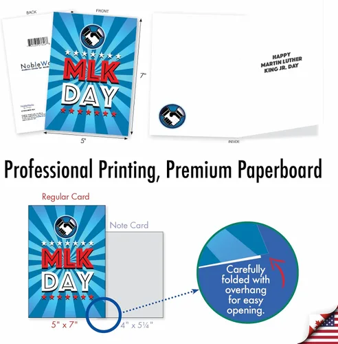 Miniatura 4 de The Best Card Company - Tarjeta de papel del día de Martin Luther King Jr. con sobre de 5 x 7 pulgadas (1 tarjeta) - Brillante y moderno día