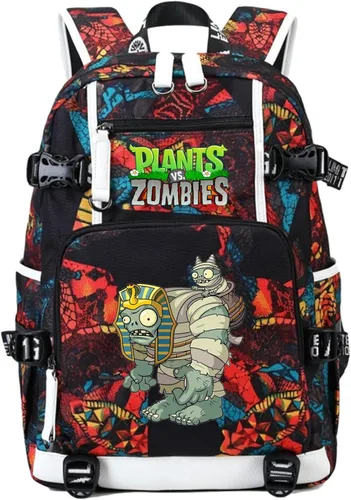 Miniatura 21 de ISaikoy Game Plants vs. Zombies - Mochila de hombro para libros, mochila escolar, mochila para computadora portátil, color rojo1