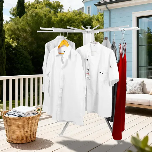 Miniatura 4 de Estante de secado de ropa, estante de secado portátil plegable que ahorra espacio para ropa, estante de secado plegable mejorado con 16 postes