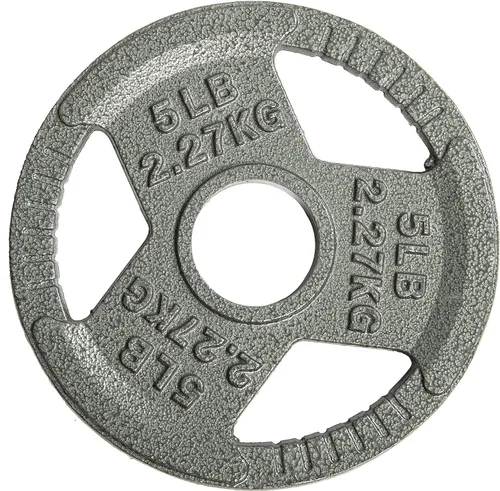 Miniatura 8 de HulkFit Juego de discos de peso de hierro fundido de 1 o 2 pulgadas con asas de agarre múltiple y revestimiento de esmalte para barras
