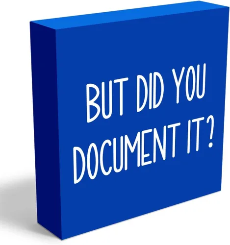 Miniatura 12 de mmiishe Letrero decorativo de madera con texto en inglés «But Did You Document It» para oficina, caja de madera para oficina, letrero cuadrado Negro