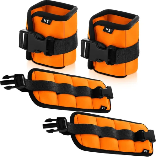 Miniatura 9 de Hollowfly 2 pares de pesas de tobillo y muñeca para ejercicios terrestres o acuáticos, puños acuáticos, bandas de fitness de aeróbicos acuáticos Azul