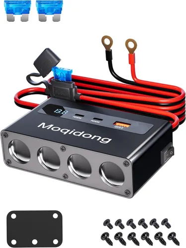 Divisor de encendedor de cigarrillos de 12 V 24 V: cargador de coche USB de 360 W 4 enchufe de encendedor de cigarrillos 3 adaptador de salida de