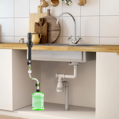 Miniatura 3 de Dispensador de jabón para fregadero de cocina, dispensador de jabón para fregadero con vástago roscado más largo, tubo de extensión de 47 pulgadas