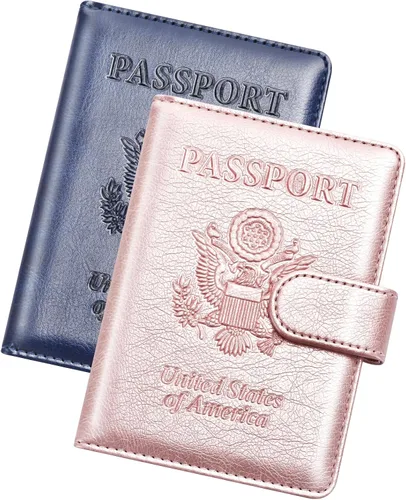 Miniatura 10 de Herain Soporte para pasaporte para viaje y crucero, 2 piezas, funda para pasaporte, cartera, regalo de viaje, para mujeres, hombres, familia