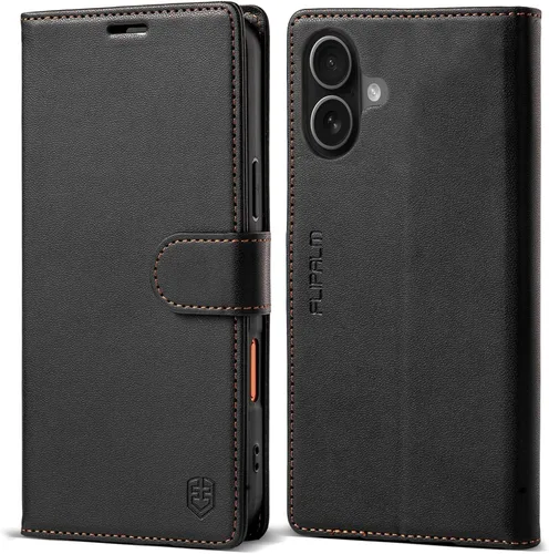 Funda tipo cartera para iPhone 17 con soporte para tarjetas de crédito, cuero sintético PU con tapa plegable y soporte, funda protectora resistente