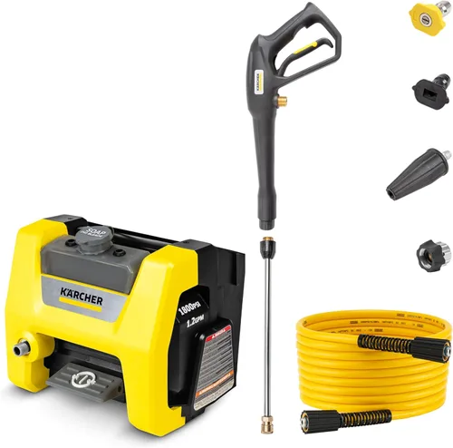 Kärcher K1800PS Cube - Hidrolavadora, certificada por CETA, 3 boquillas de pulverización, con depósito de detergente, para automóviles, entradas de
