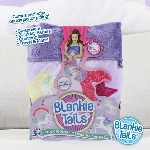 Miniatura 3 de Blankie Tails - Manta de sirena de unicornio, cola de sirena con vellón de ambos lados, cola de vestir para niñas, adolescentes y adultos, lavable a