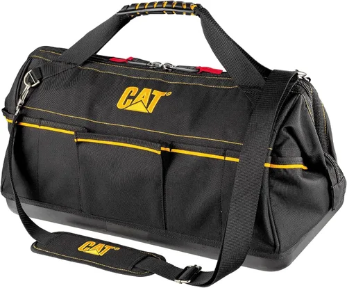 Miniatura 12 de Bolsa para herramientas portátil CAT de 16 pulgadas con boca ancha, 14 bolsillos para almacenamiento y organización de herramientas, poliéster