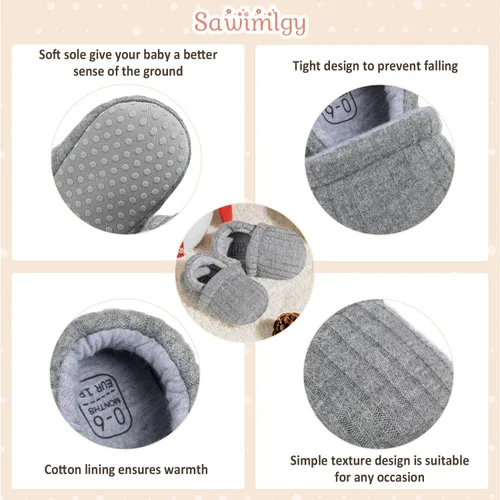 Miniatura 5 de Sawimlgy Pantuflas de dibujos animados para recién nacidos, para bebés, niños y niñas, suela antideslizante suave, suela antideslizante, zapatos