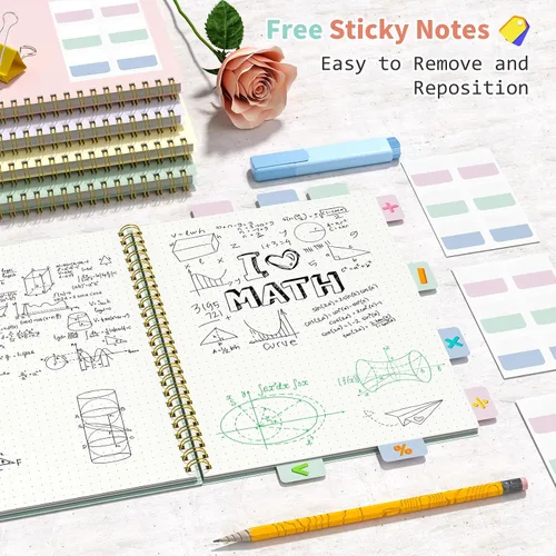 Miniatura 5 de Umriox Cuaderno Pequeño en Espiral, Paquete de 4 Cuadernos de Espiral Punteado A5 de 5.9" x 8.3" Papel de Cuadrícula de Puntos 160 Páginas, Cuaderno