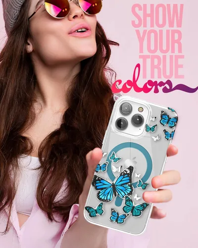 Miniatura 5 de ENCASED Funda magnética diseñada para iPhone 14 PRO con protector de pantalla para mujer, compatible con accesorios MagSafe para teléfono