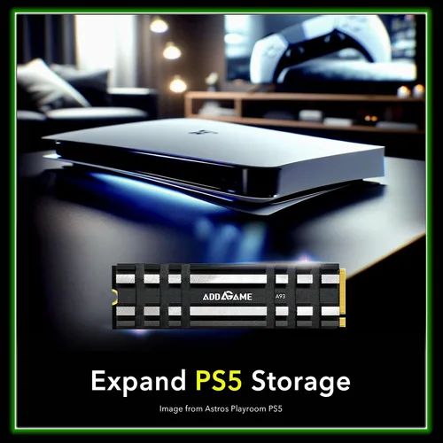 Miniatura 2 de Addlink Expansión de almacenamiento A93 de 4 TB para consola PS5 con disipador de calor, hasta 7400 mb/s, Gen 4 PCIe NVMe m.2 2280, unidad interna