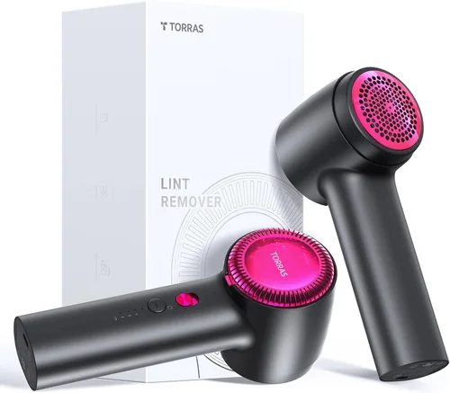TORRAS Afeitadora de Tela Recargable Removedor de Pelusa Eléctrico de 3 Velocidades Elimina Pelusas y Bolitas de Cachemira, Lana, Ropa, Suéter, Negro