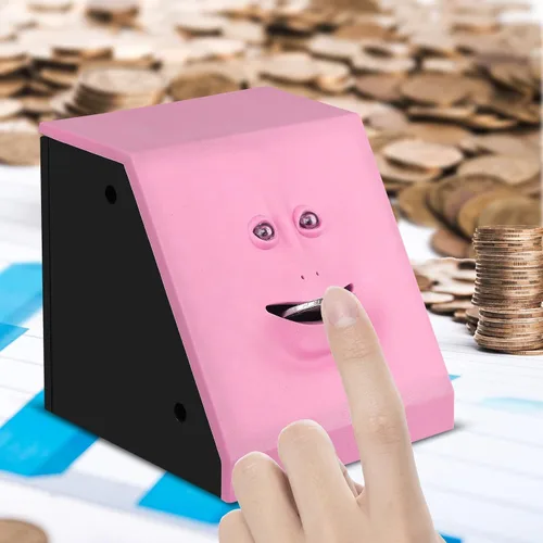 Miniatura 7 de Banco de ahorro para comer monedas, con pilas, caja de ahorro de dinero para niños de 3 años en adelante, para niños, niñas, adultos, Navidad