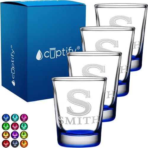 Miniatura 64 de Juego de 2 vasos de chupito personalizados para hombre, fondo azul, 2 onzas, grabados, regalo personalizado para cumpleaños, bodas, día del padre