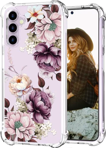 Miniatura 30 de Hungo Funda compatible con Samsung Galaxy S23 con diseño floral y bonito diseño transparente, femenino para mujeres y niñas, con hermoso clavel