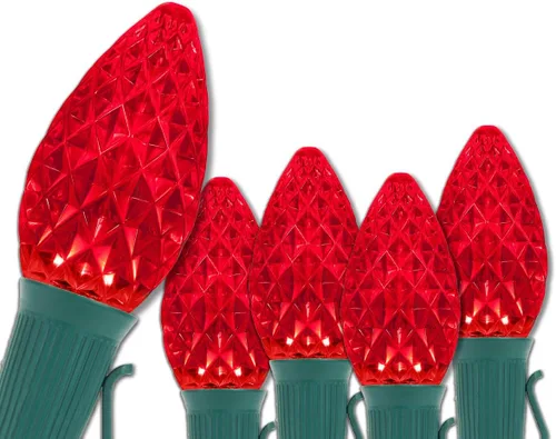 Miniatura 13 de Wintergreen Lighting C7 OptiCore - Luces de Navidad comerciales – Bombillas LED resistentes en cable verde (100 luces, 100 pies, verde/blanco frío)
