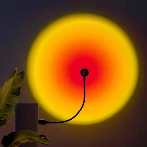 EIUY Lámpara de puesta de sol, proyector de luz de puesta de sol LED de proyección de luz de noche de 360 grados de rotación romántica arco iris luz