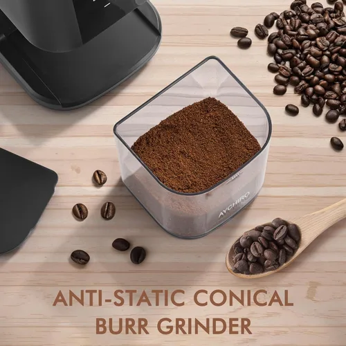 Miniatura 7 de AYCHIRO Molinillo de Café con Rebaba Eléctrico, Molinillo de Café Ajustable con 30 Configuraciones de Molienda, Molinillo de Granos de Café con Negro