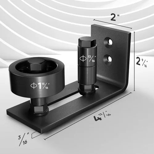 Miniatura 7 de EaseLife - Juego de 2 guías de suelo para puerta de granero, 8 opciones de montaje, sistema de montaje en pared, rodillo de permanencia ajustable