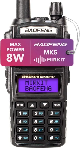 Miniatura 10 de Mirkit Baofeng - Radio de jamón UV-82 MK3 - Walkie Talkies de largo alcance 5 W de potencia máxima Radio bidireccional VHF/UHF 144-148/420-450 MHz