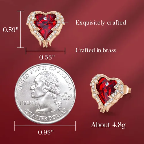 Miniatura 5 de CDE - aretes de alas de ángel para mujer, chapado en rodio, joyería de Navidad para niñas y mujeres