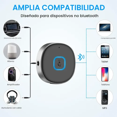 Miniatura 3 de LAICOMEIN - Receptor Bluetooth, adaptador auxiliar portátil para automóvil de 0.138 in, receptor de audio inalámbrico Bluetooth