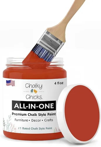 Miniatura 221 de Chalky Chicks - Pintura mate a la tiza, no requiere lijado, 4 onzas líquidas, color gris oscuro (Gun Metal Gray), para muebles, pintura sin Gris