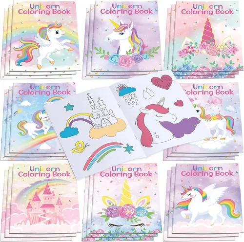 Miniatura 9 de Faccito Paquete de 24 mini libros para colorear para niños, recuerdos de fiesta para niños en edad preescolar, recuerdos de fiesta de cumpleaños a
