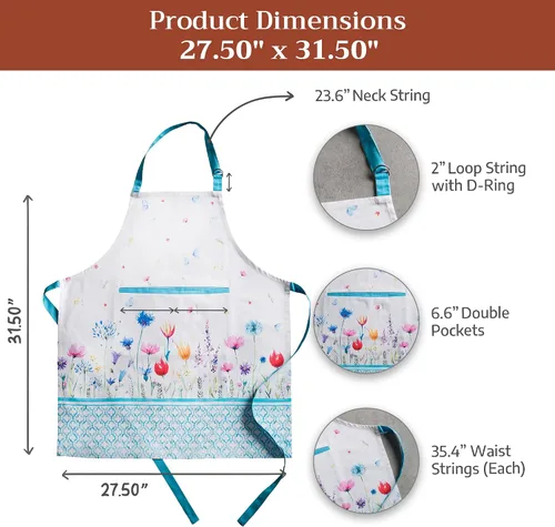 Miniatura 7 de Maison d' Hermine Delantal 100% de algodón para mujeres con bolsillo de cocina delantal de chef para hombres para cocinar primavera verano 068