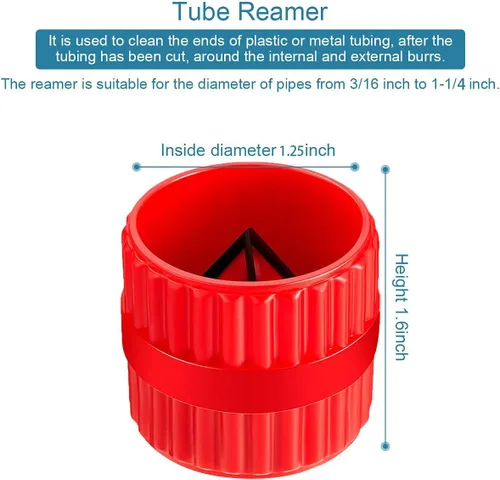 Miniatura 2 de 2 Piezas de escariador interno-externo rojo para tubos y tubos, herramienta de chaflán para tubos de PVC/PPR/Cobre/Latón/Aluminio