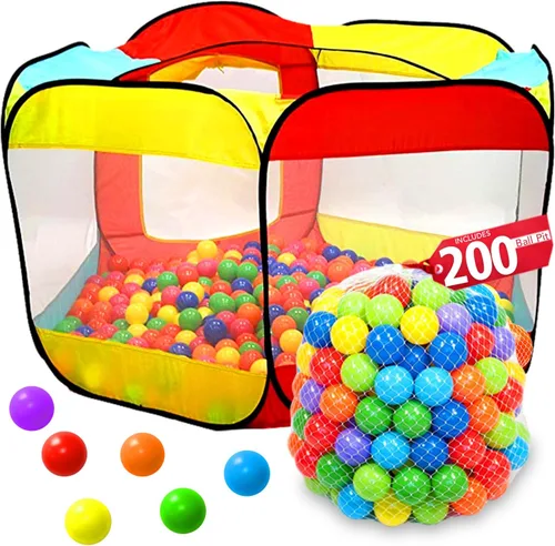 Miniatura 9 de Piscina de Pelotas para Niños Tienda Emergente Grande para Niños Pequeños - Juguetes de Regalo para Interior y Exterior para Bebés Niñas y Niños