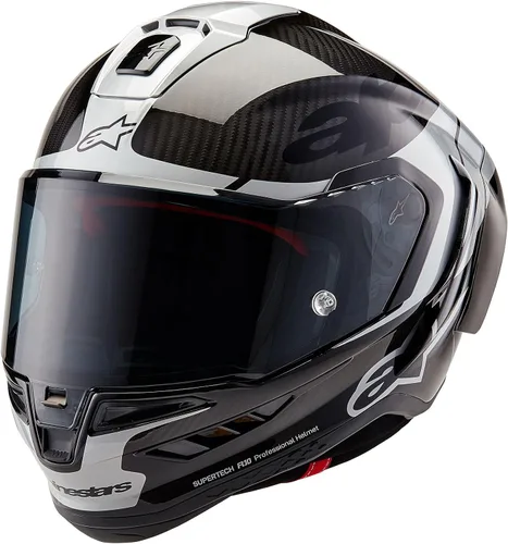 Alpinestars Casco Supertech R10 Element, de fibra de carbono, diseño aerodinámico de cara completa, ventilación y seguridad, certificado DOT y ECE
