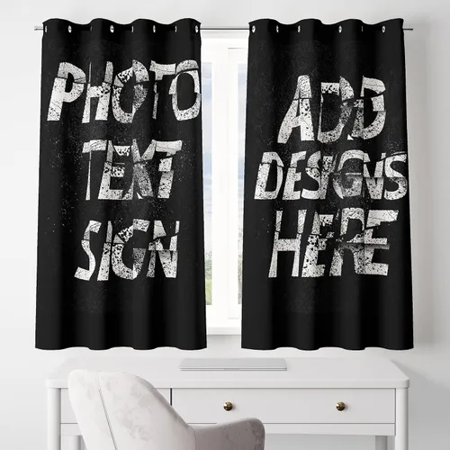 Miniatura 7 de Cortinas opacas personalizadas con ojales, cortinas de ventana personalizadas, añade fotos, texto personalizado para sala de estar, habitación