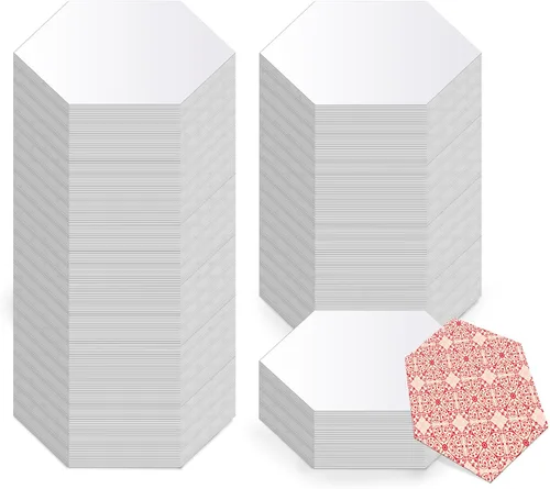 Miniatura 14 de 100 Formas Hexagonales de Papel para Piezas, Plantillas de Papel para Piezas, Plantillas de Acolchado para Uso en Proyectos de Acolchado, Costura