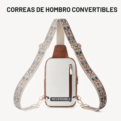Miniatura 6 de BOSTANTEN Bolso bandolera acolchado, bolsos cruzados para mujer, bolso cruzado de cuero, riñonera con correa de guitarra ajustable