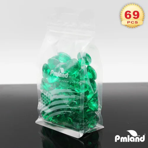 Miniatura 8 de PMLAND Gemas de diamantes falsos de acrílico verde – 69 piezas grandes de 0.984 in (1 pulgada) dispersión de mesa de cristal para decoración del día