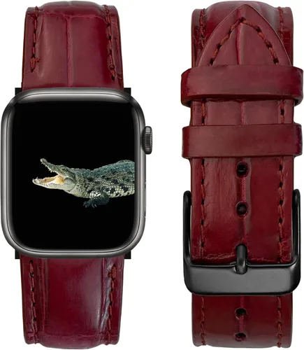 Miniatura 23 de AIIigator - Correa de reloj hecha a mano de cuero compatible con Apple Watch Ultra de 1.929 in 1.772 in 1.732 in 1.654 in 1.614 in 1.575 in 1.496 in