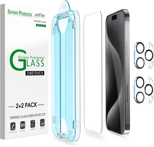 Miniatura 12 de amFilm Protector de Pantalla OneTouch para iPhone 17 Pro 6.3'' + Protector de Lente de Cámara Instalación de Alineación Automática Sin Burbujas