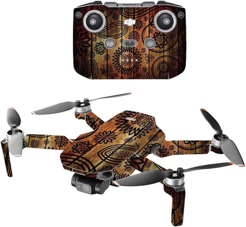 MightySkins - Compatible con DJI Mini 2 Dron portátil - Floral de madera | Funda protectora de vinilo duradera y única | Fácil de aplicar, quitar y