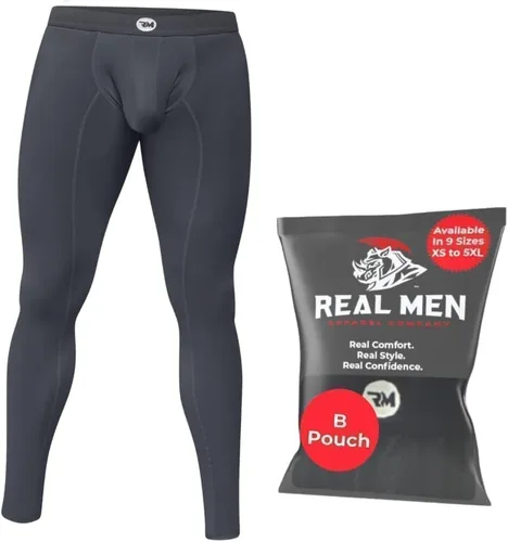 Real Men D Pouch - Pantalones de compresión para hombre, leggings para hombre, pantalones de yoga, medias, capa base para hombres clima frío
