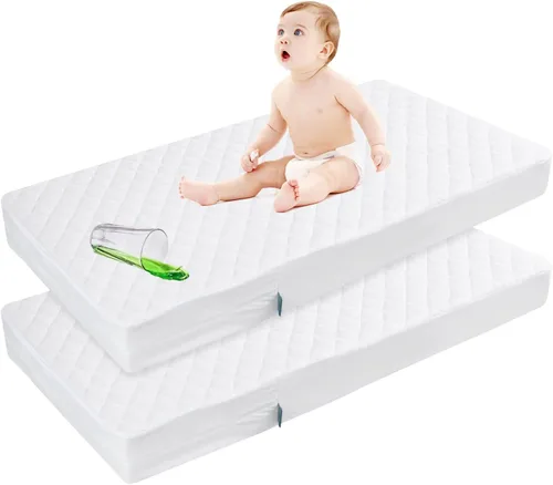 Miniatura 10 de Protector de colchón para cuna con cremallera, funda impermeable para colchón de cuna, transpirable y absorbente, funda de 6 lados totalmente