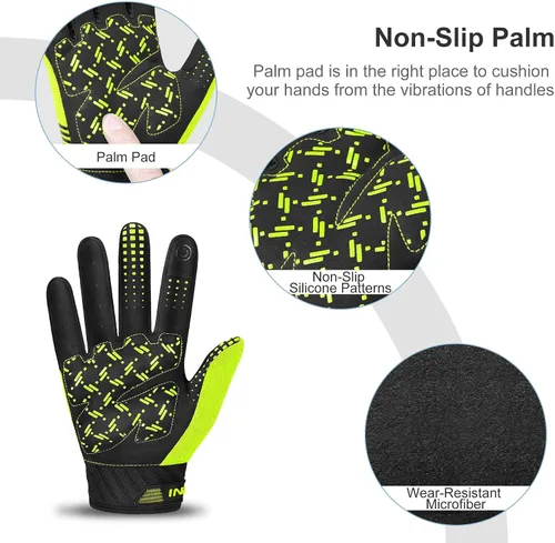 Miniatura 4 de INBIKE Guantes de bicicleta de montaña para hombre, transpirables, elásticos, para pantalla táctil, resistentes al desgaste, deportes al aire libre