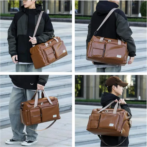 Miniatura 150 de Pequeña bolsa de gimnasio para mujer, bolsa de viaje con compartimento para zapatos
