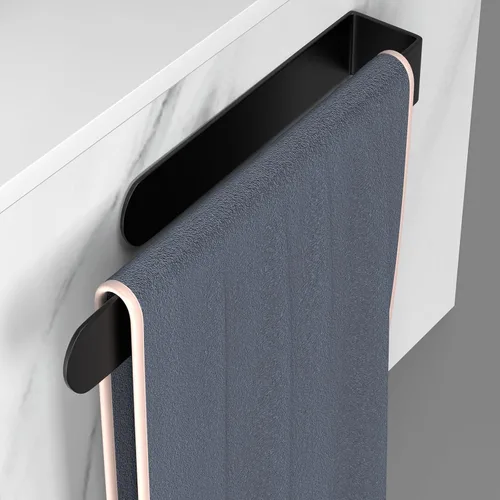 Miniatura 17 de HUFEEOH Paquete de 2 soportes adhesivos para toallas de mano, soporte adhesivo para toallas montado en la pared, soporte de toalla de cocina