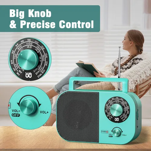 Miniatura 3 de Tendak Radio portátil AM FM SW, radio de onda corta con altavoz, antena de transistor, conector para auriculares y perilla de sintonización grande