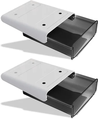 Organizador de cajones para debajo del escritorio, paquete de 2 cajones autoadhesivos para almacenamiento debajo del escritorio, cajón de escritorio