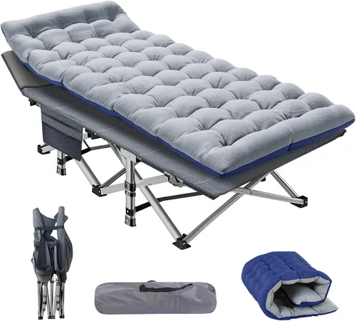 NAIZEA - Catre plegable de campamento, cama plegable para campamento al aire libre, catre portátil militar, catres de doble capa oxford, catres de