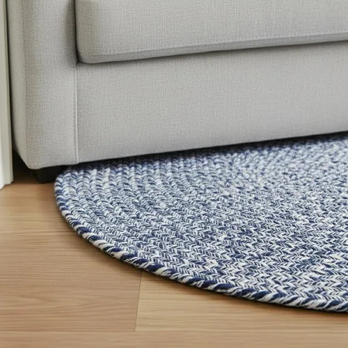 Miniatura 73 de Super Area Rugs Farmhouse - Alfombra trenzada de algodón reversible para cocina, gris y blanco, 4 x 6 pies, ovalada